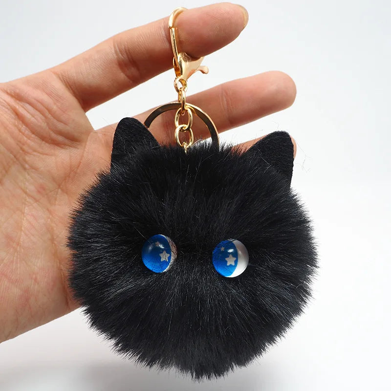 Plushy Black Cat Keychain